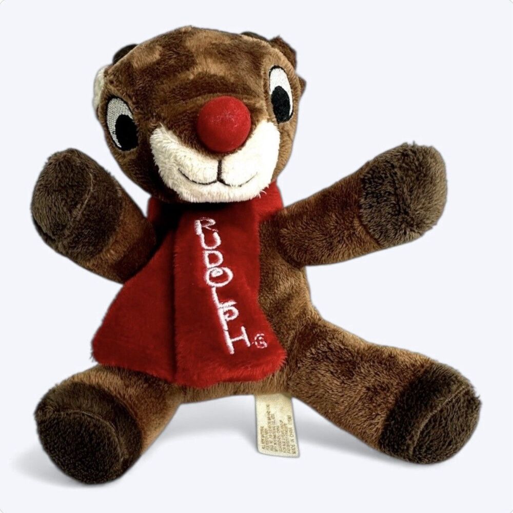 Dan Dee Rudolph the Red Nosed Reindeer 6" Plush Toy Stuffed Animal Scarf Holiday
